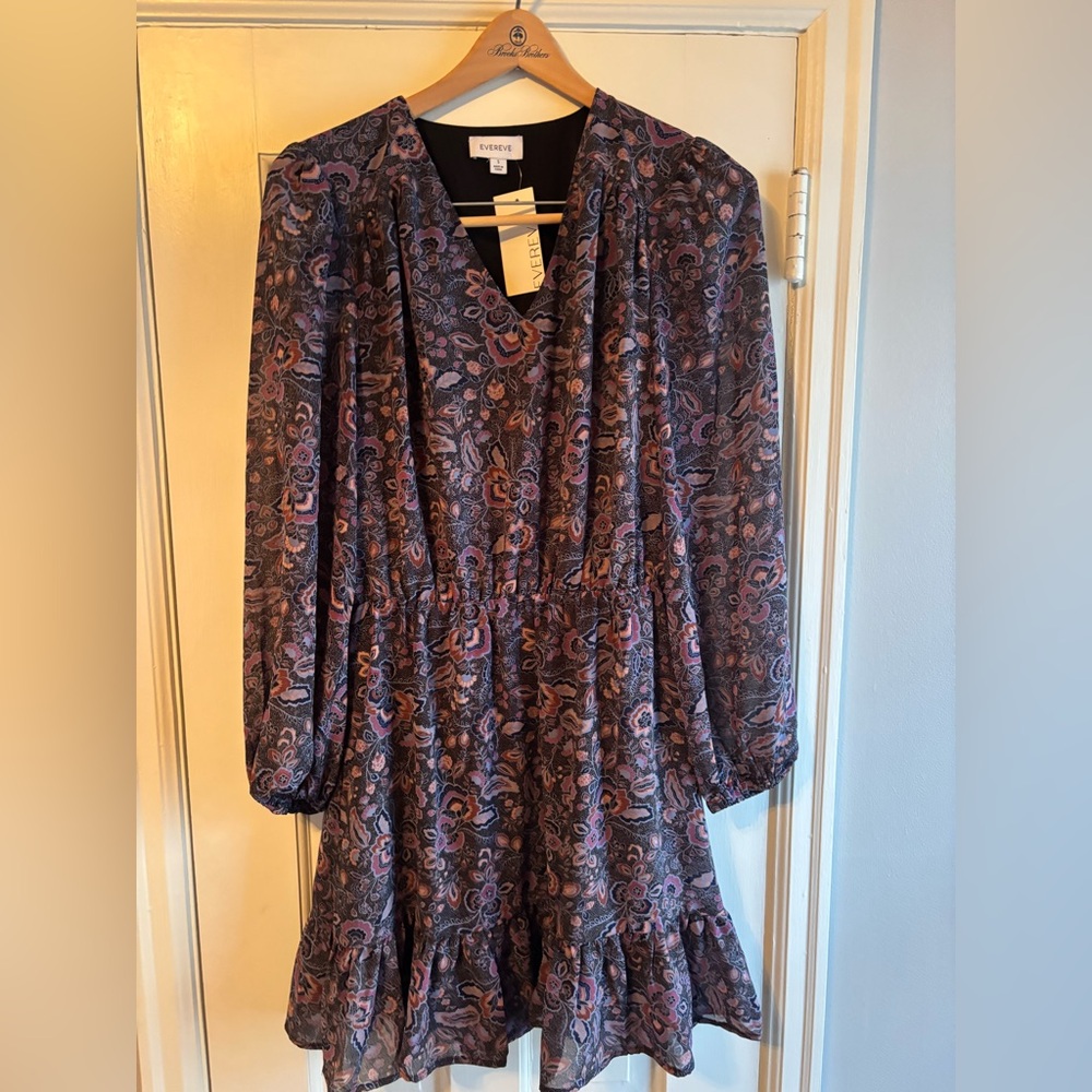EVEREVE Floral Long Sleeve Dress NWT